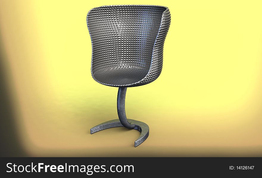 Metals chair design vizualization rendr