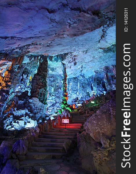 Reed flute cave guilin guangxi china asia