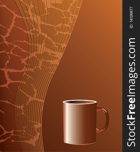 Mug of coffee with abstract background