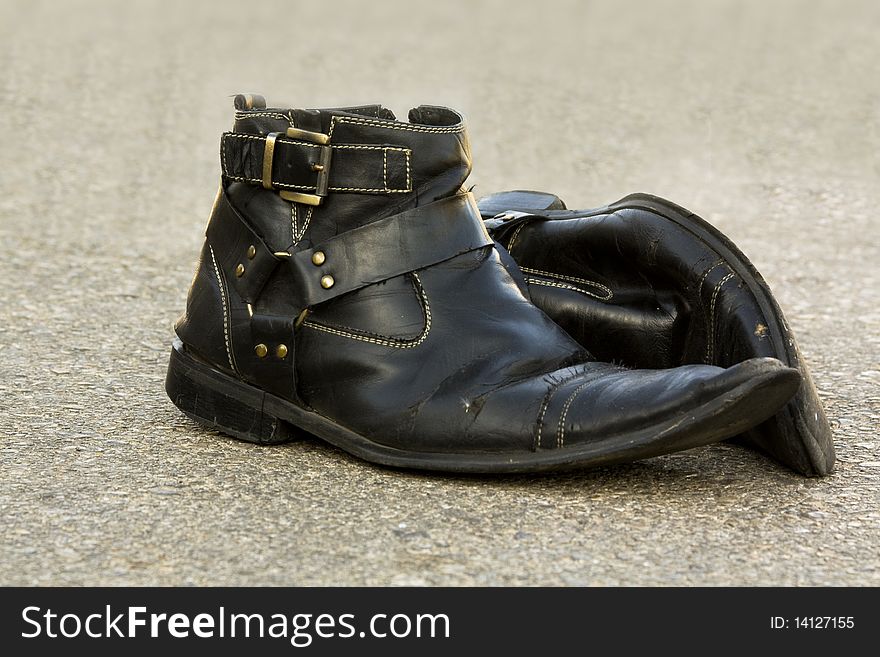 Old leather shoes