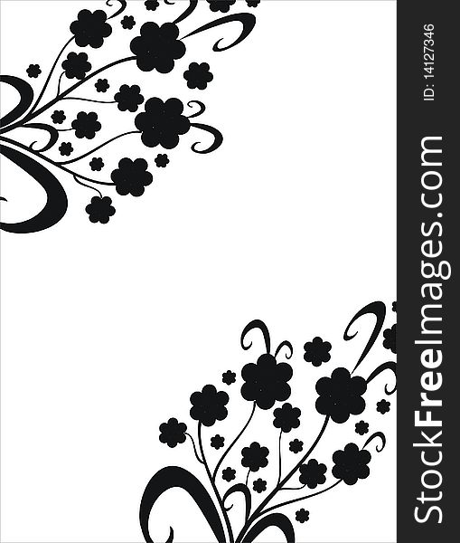 Collection of black floral element. Collection of black floral element