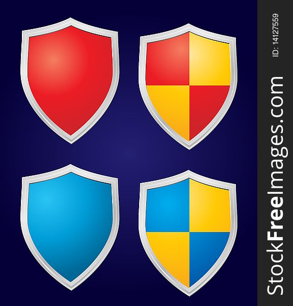 Set of four  shields