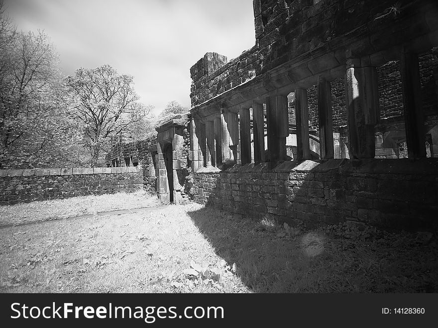 A old ancient Runis in Black and white. A old ancient Runis in Black and white