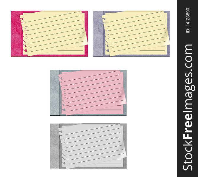 Set of 4 journals with a variety of colours with blank page for your own text. vector format. Set of 4 journals with a variety of colours with blank page for your own text. vector format