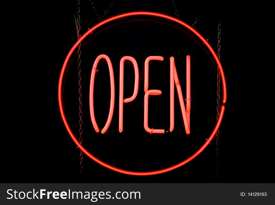 Circle OPEN Neon Sign