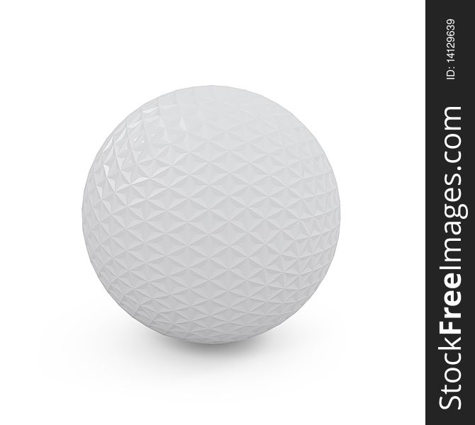 Concept golf ball isolated on white - 3d illustration