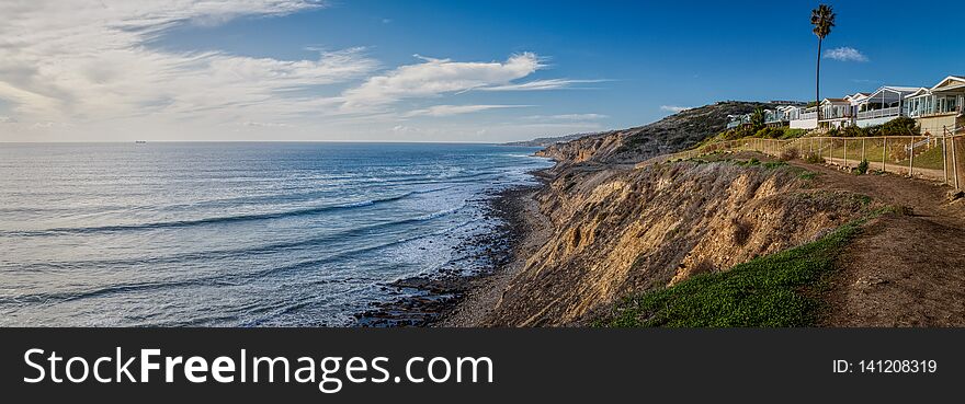 Palos Verdes Cliffs From Sagebrush Walk Trail Panorama