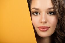 Portrait Of A Beautiful Woman. Fashion Makeup Fragment Of The Face. Royalty Free Stock Images