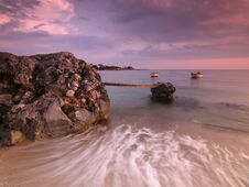 Beautiful Sandy Beach With Rocks Royalty Free Stock Image Beautiful Sandy Beach With Rocks Royalty Free Stock Image