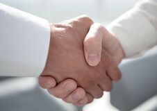 Close Up.reliable Handshake Of Business Partners Stock Photography
