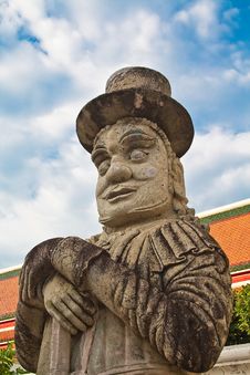 A Stone Sculpture Of A Westerner Royalty Free Stock Photography A Stone Sculpture Of A Westerner Royalty Free Stock Photography