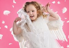 Beautiful Little Angel Girl Stock Photo Beautiful Little Angel Girl Stock Photo