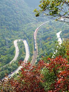 The Winding Mountain Road Bend Royalty Free Stock Image The Winding Mountain Road Bend Royalty Free Stock Image