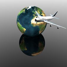 Airliner With Earth Royalty Free Stock Image Airliner With Earth Royalty Free Stock Image