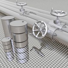 Bright Metal Tubes With Crank Valve Stock Photography Bright Metal Tubes With Crank Valve Stock Photography