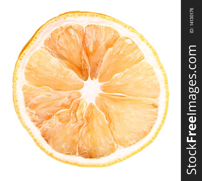 Dried orange on white bacground (isolated, clipping path)