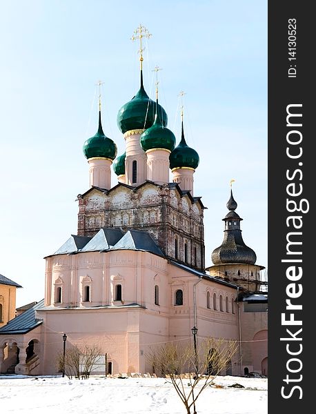 The church inside Rostov Kremlin, Russia. The church inside Rostov Kremlin, Russia