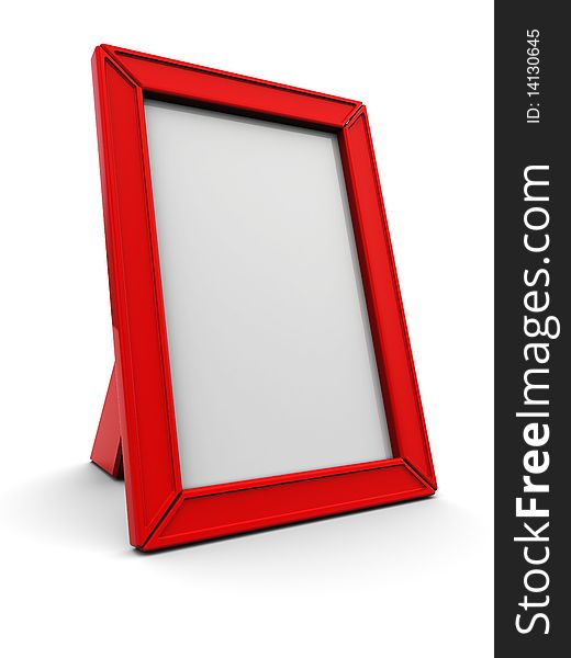 3d illustration of blank photo frame over white background