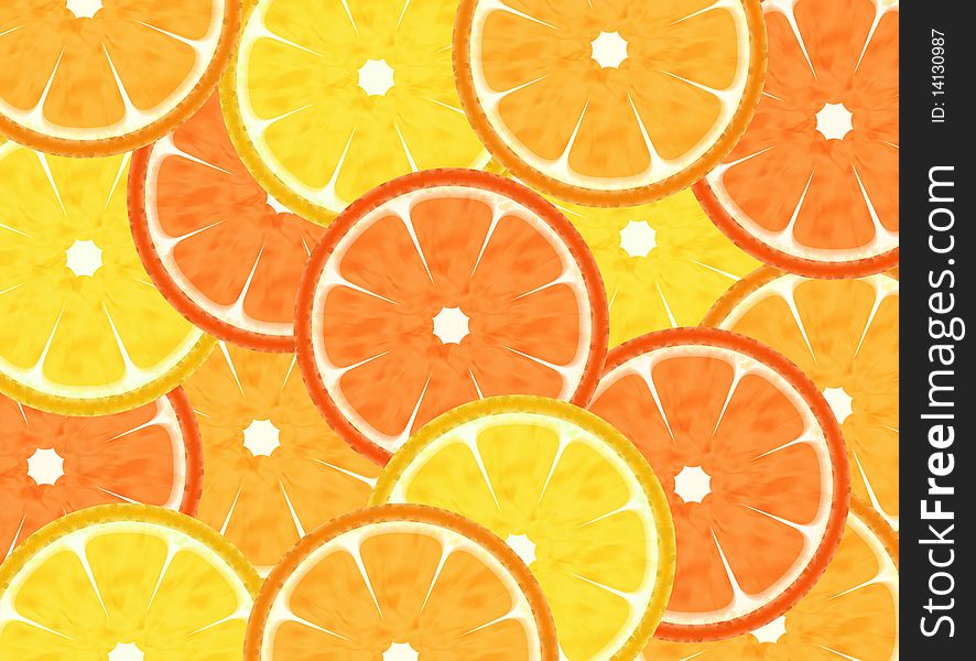 Abstract slice citrus fruits background