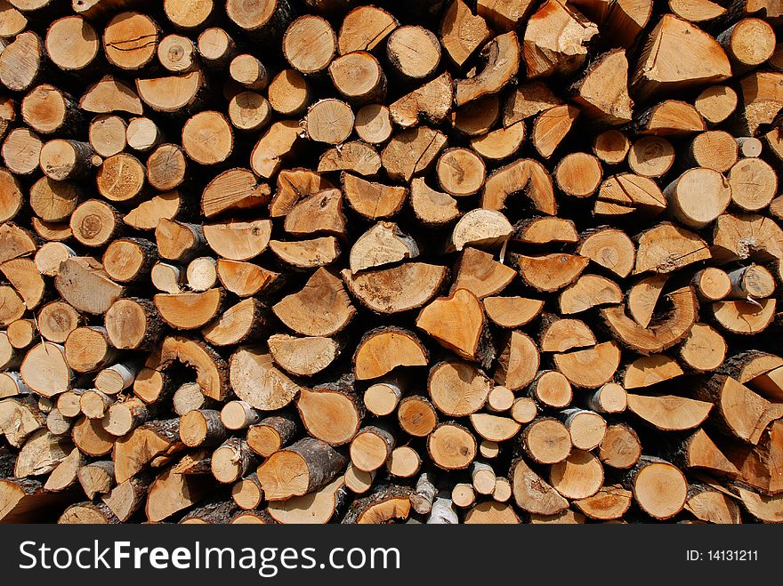 Pile of chopped fire-wood. Pile of chopped fire-wood
