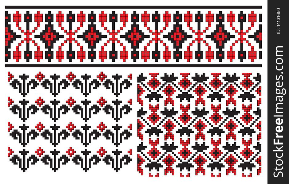 There is a scheme of ukrainian pattern for embroidery. There is a scheme of ukrainian pattern for embroidery