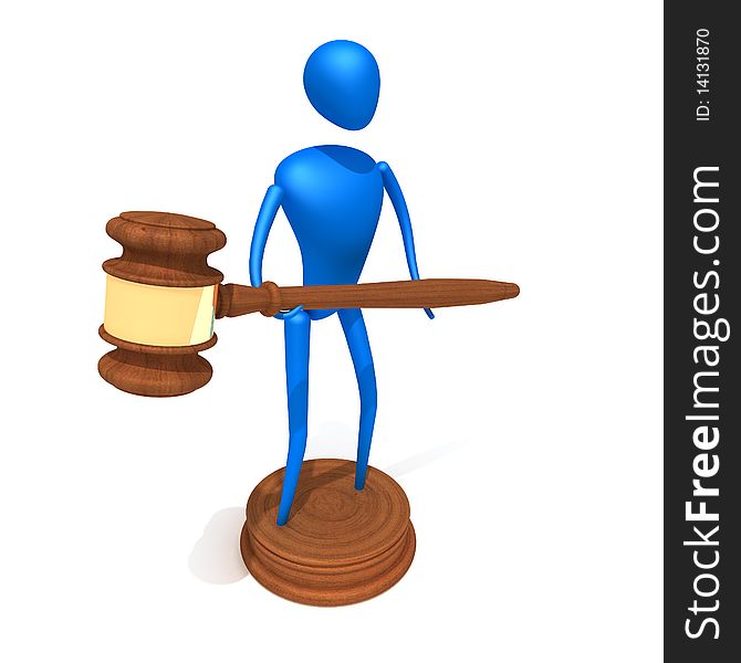Person hold Gavel/3d image