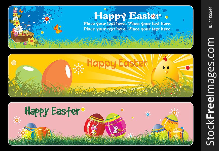Easter Day Banner Illustration