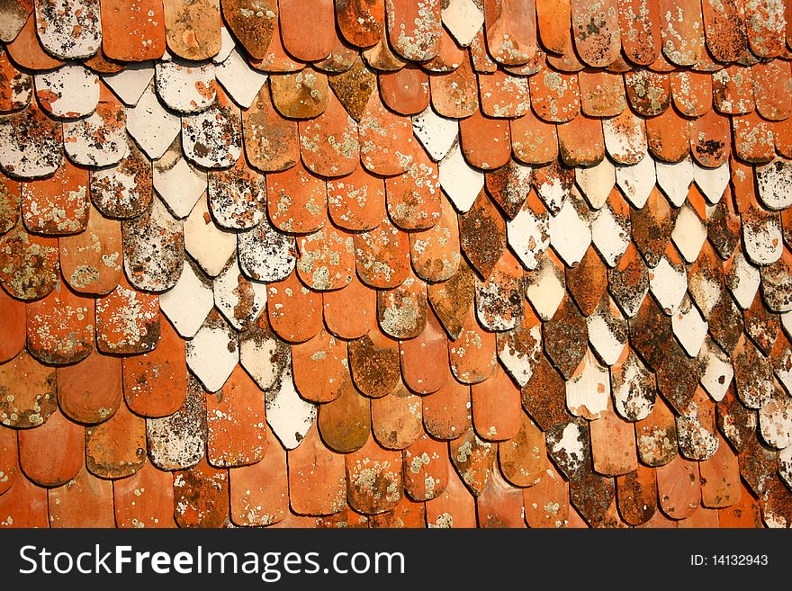 Tiles texture from a saxon fortified church in Transylvania