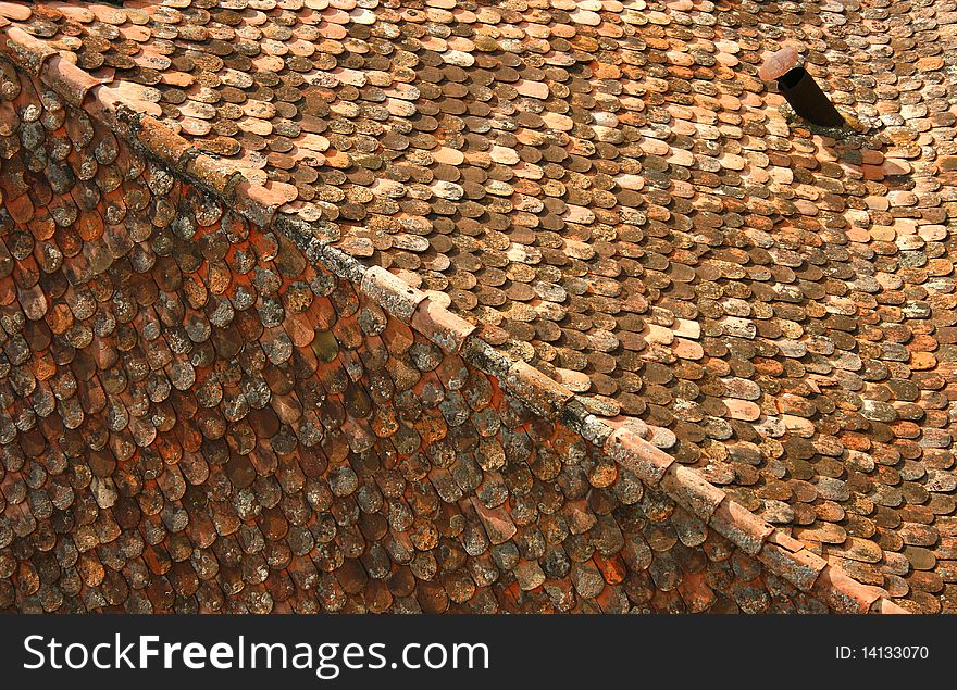Traditional roof of an old fortified church from Transylvania. Traditional roof of an old fortified church from Transylvania