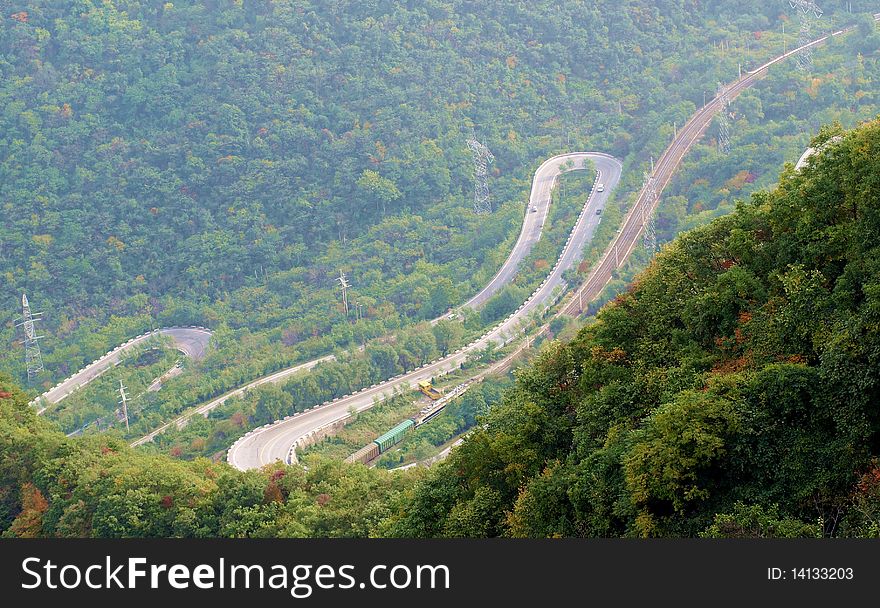 The winding mountain road bend