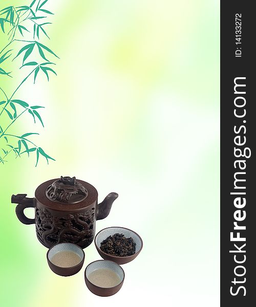 Chinese tea design template with oriental teapot. Chinese tea design template with oriental teapot