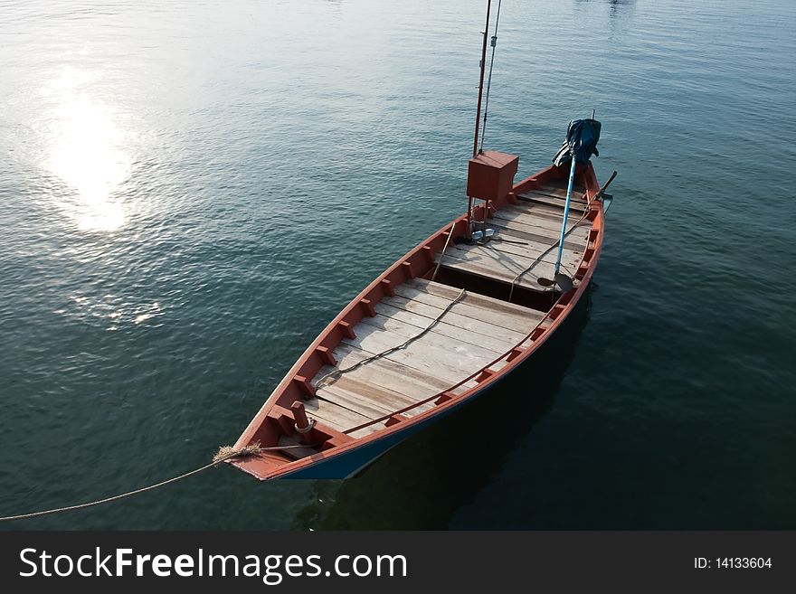 Boat of Fisherman on sea background