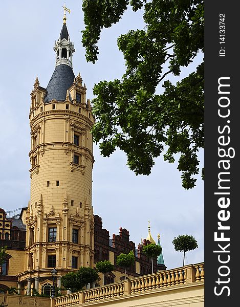 Beautiful castle in schwerin, residence of the government in mecklenburg-vorpommern in Germany. Beautiful castle in schwerin, residence of the government in mecklenburg-vorpommern in Germany