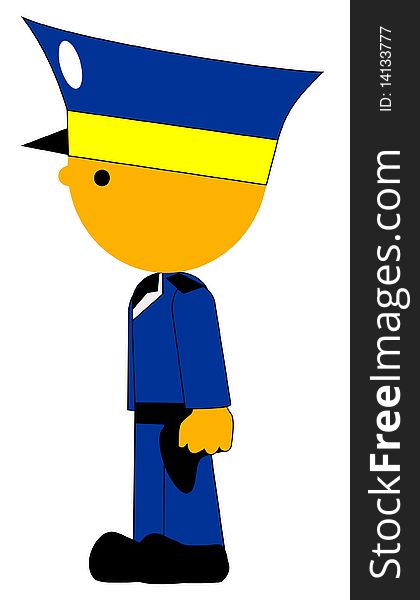 Vector colored illustration of policeman