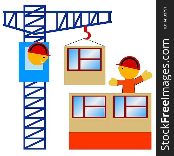 Vector colored illustration of construction. Vector colored illustration of construction