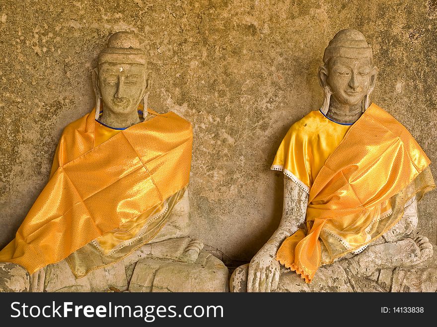 Statue of two Buddha in Thai temple