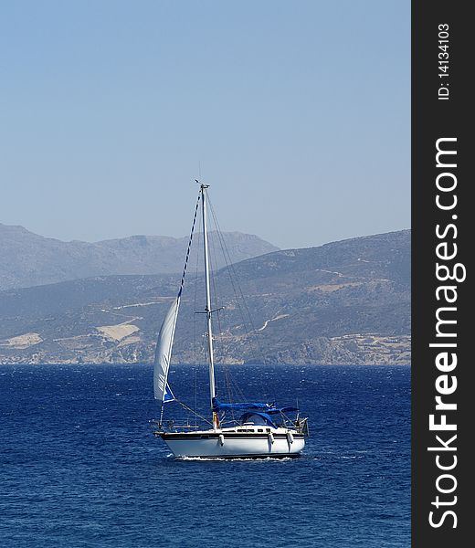 Sail boat on the sea, Greece