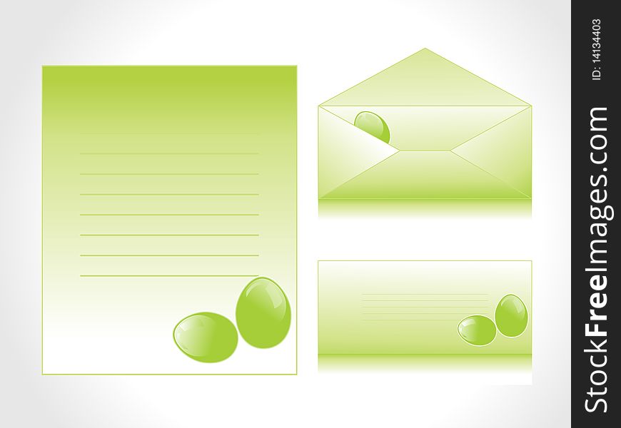 Envelop, Postcard With Green Egg