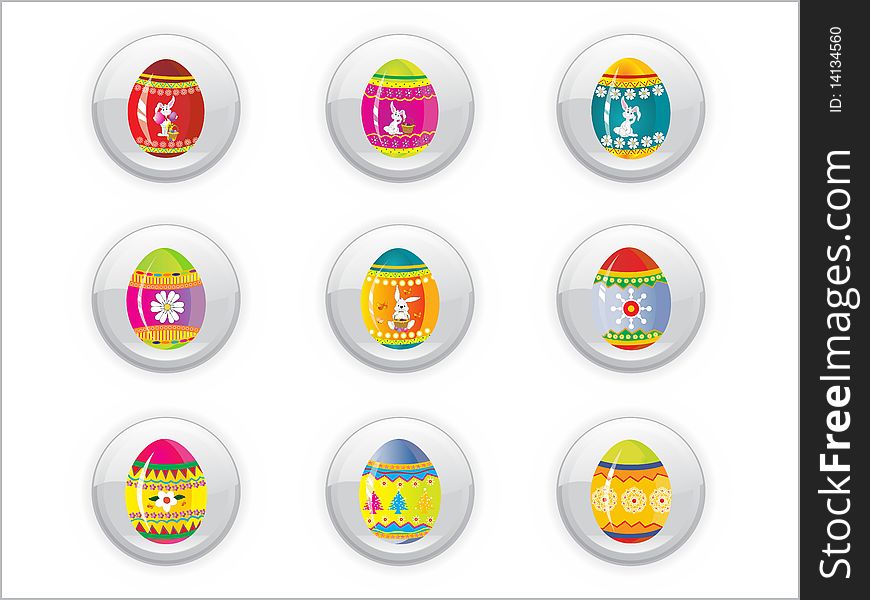 Background With Easter Day Buttons