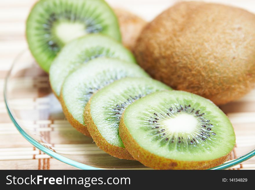 Food Kiwi Fruit slices. Close-up .