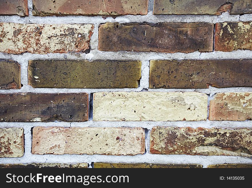 Grunge Brick Wall in brown and yellow