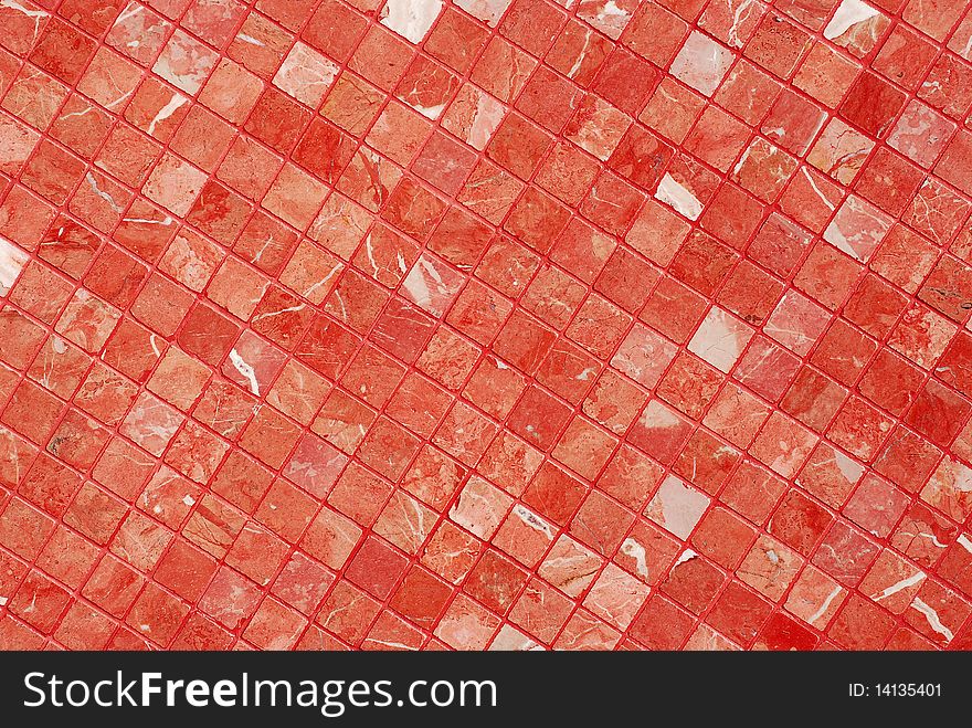 Red tiles wall