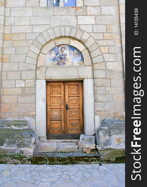 Serbian orthodox monastery door