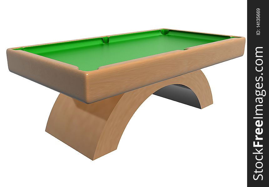 Wood table for playing pool or snooker. Wood table for playing pool or snooker