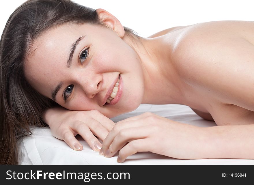 Young beautiful woman in a spa
