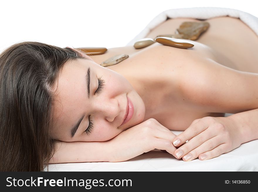 Young beautiful woman in a spa