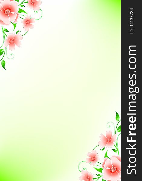 Abstract Grunge Background with flowers for your design