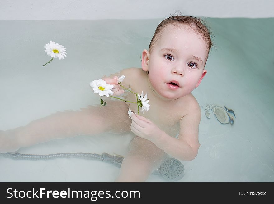 Bath a baby