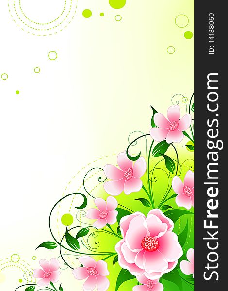 Abstract Background With Flowers And Leaves