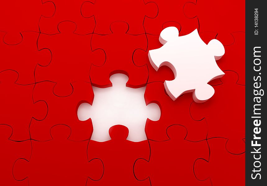 Puzzle Over White Background